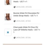 public desire *NWT* Wide Fit Chocolate Ankle Strap Heels (size 7W) Photo 6