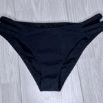 Shade & Shore  Women’s Black Striped Bikini Bottoms Photo 0
