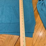 CAbi Blue V Neck Long Sleeve Hoodie Pocket Sweater Womens Size Medium Cozy Warm Photo 4