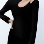 ZARA  Black Mini Dress Chain Cutout Sz Small Long Sleeve Dress Photo 0