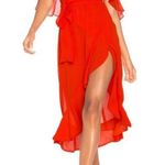 Nicholas Georgette Wrap Midi Dress Poppy Red size 8 CL2 Photo 2