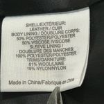 Tory Burch  Lila Tiered Black Leather Wool Contrast Jacket Size 8 Photo 9