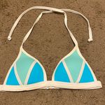 PINK - Victoria's Secret Womens VS PINK Victoria’s Secret Triangle Blue Green White Bikini Top Size Small Photo 0