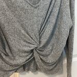 Lavender Field Soft Ribbed Oversized Front Knot Sweater Top Photo 1