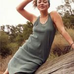 Aerie Women’s Racerback Tank Dress Olive Ribbed Knit Sleeveless size Small Photo 1