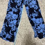 Soft Surroundings Soft Surroundings Blue Flowered Palazzo Wide Leg Pants Size Medium Photo 8