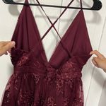 NWT Lulus A Love To Remember wine Red lace skater backless dress Medium Photo 2