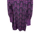 Nenette Milano Black Purple Geometric Metallic Mock Neck Sweater Dress Size M Size M Photo 1