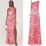 SALONI Pink Floral Leona High Slit Maxi Dress in Ammonite Rose Size 2 Photo 2