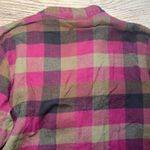 Blair  Plaid Flannel‎ Tunic Top Embroidered Pink Brown Green Womens S Fall Blouse Photo 4