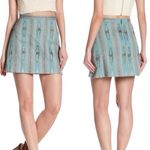 Alice + Olivia Riley Navajo Aztec Beaded Embroidery Sage Green Mini Skirt size 8 Photo 2