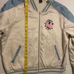 Disney Alice in Wonderland Cream Embroidered Zip Up Bomber Jacket- Large Photo 6