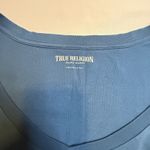 True Religion  V-Neck Logo Tee T-Shirt Poseidon Silver Size L Women's Retails $59 Photo 4