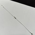 Monet Women’s Signed Silver Tone Dainty Chain Heart Bracelet 7 1/4 Inch Photo 0