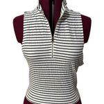 O'Neill Slate Allina Stripe Zip Up Tank Top Top Navy Skimmer Cropped NWT Large Photo 6