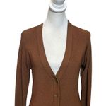 L'Agence L’AGENCE Lucas Long Cardigan Rib Knit Brown Nylon Stretch Bell Sleeves Womens S Photo 1