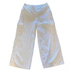 Lane Bryant Pull-On Linen Wide Leg Cargo Pants Off White Coastal Grandma Photo 2