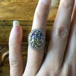 Natural Tanzanite Green Tanzanite Sterling Silver Cocktail Ring Size 5 Gold Photo 7