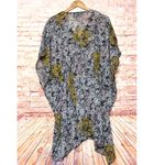 Azur | black cream floral swim cover up/kaftan Size 1X Photo 1