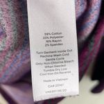 Talbots Luxe Velour Cowlneck Pullover Top Size Large Purple Candy Cane Stripe Photo 6