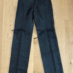 Mistress Rocks  Faux Leather Pants Lace Up Size XS Black Photo 0