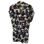 L'Agence Palm Print Romper Women's Small Black Blue White Casual Summer Photo 1