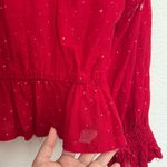 Free People  Counting Stars Long Sleeve Boho Blouse in Red XS Photo 5