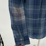 Free People  Womens Stevie's Plaid Paisley Beaded Button-Up Shirt Blue Size Small Photo 6