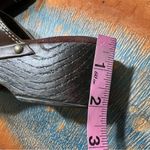 Bongo Vintage Allie Dark Brown Leather Clogs Floral Accents platform size 6 90s Photo 5