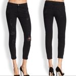 Current/Elliott  Black Shredded The Stiletto Jeans Photo 1