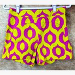 Anthropologie 'Cartonnier' Tailored Remy Shorts Hot Pink Yellow Green sz 4 Photo 3