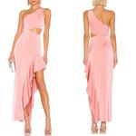 NBD Cressida One Shoulder Asymmetric Hem Gown Pink Photo 1