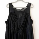 Torrid  Dress Black‎ Size 3X Faux Surplice Mesh Skater New With Tags Plus Curvy Photo 4
