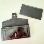 Nine West Black Soft Leather Bi-fold Long Wallet w/Checkbook Snap Close Excllent Photo 2