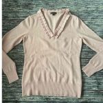 Brooks Brothers pink/lavender Merino Wool ruffled V-Neck pullover sweater sz S Photo 7