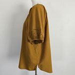 Old Navy  Ochre Lantern Sleeve Linen Blend Eyelet Detail Blouse Size XL Photo 3