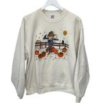Jerzees Vintage Crewneck Sweatshirt Size L Off White Fall Pumpkin Grandma Scare Photo 0