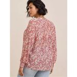 Torrid Crinkle Chiffon Smocked Blouson Sleeve Blouse Ditsy Floral Print Size 00 Photo 1