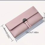 Pink Foldable Long Wallet, Mobile Phone Bag, Snap Button Purse With Card Slots Photo 1