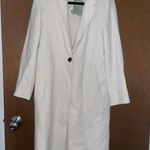 Cream/White Long Fall Pea Coat White Size XS Photo 0