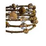 Chico's Wire Wrap Expandable Bracelet Seed Beads Glass Beads Brown Earth Tones Photo 1