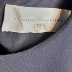 Victoria Beckham Navy Blue Midnight Turquoise Stripe Knit Shift Dress Photo 7