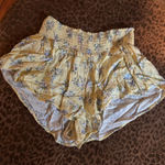 Garage  Light Yellow Floral High Waist Shorts Photo 0