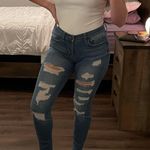 Ripped Skinny Jeans Blue Size 8 Photo 0