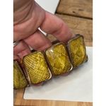 Yellow Snake Print Resin & Gold Tone Stretch Bracelet Photo 5