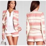 BCBGMAXAZRIA  Womens Striped Asymmetric Open‎ Abbey Blazer Jacket Red Multi Small Photo 1