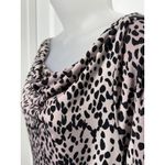 Jennifer Lopez  Leopard Print Cowl Neck Ruched Bodycon Midi Dress XL Womens Photo 2