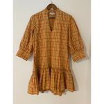 Olivia James Chloe Mini Dress Off the Grid Biscotti $216 Drop Waist Flounce S Brown Photo 1