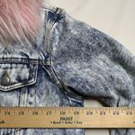 Juicy Couture Black Label Acid Wash Denim Jacket Pink Faux Fur Size XS Crop Photo 8