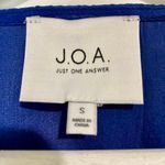 J.O.A. Just One Answer Women’s Long Sleeve Peplum Blouse Navy Size Small EUC Photo 3